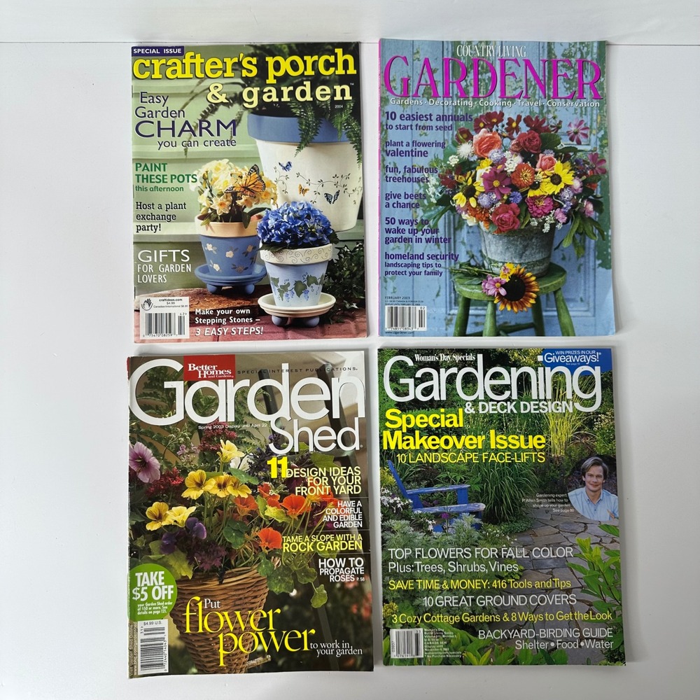 4 Mixed Lot Garden Craft Magazines 2003 2004 Better Homes Country Living